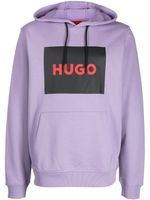 HUGO hoodie en coton à logo imprimé - Violet