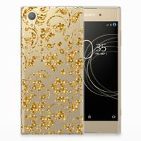 Sony Xperia XA1 Plus TPU Case Gouden Bloemen