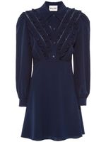 Miu Miu robe en soie à volants - Bleu