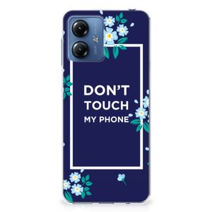 Motorola Moto G14 Silicone-hoesje Flowers Blue DTMP