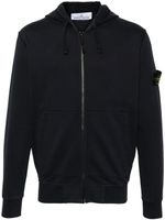 Stone Island hoodie en coton à fermeture zippée - Bleu