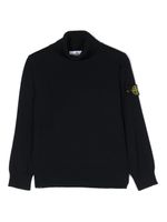 Stone Island Junior Compass-badge virgin-wool jumper - Bleu