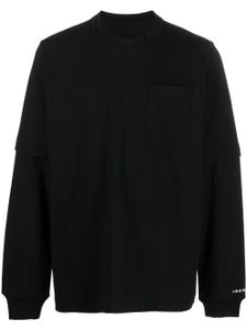 sacai pull superposé à logo imprimé - Noir