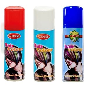 Supporters of Carnaval verkleed haarverf/haarspray set rood/wit/blauw 125 ml