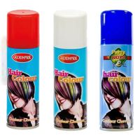 Supporters of Carnaval verkleed haarverf/haarspray set rood/wit/blauw 125 ml - thumbnail