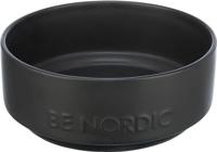 TRIXIE BE NORDIC 24524 Keramische hondenbak, 1200 ml, zwart, moderne voederbak voor grote honden, diameter 18 cm, keramische schaal met antislip rubberen coating