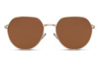 CWI zonnebril rechthoekig volledig omrand cat. 3 goud/bruin