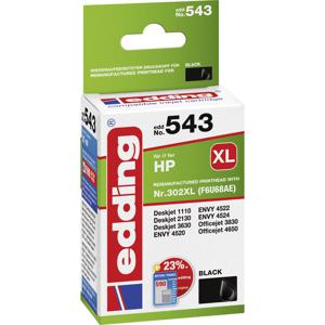 Edding Inktcartridge vervangt HP 302XL, F6U68AE Compatibel Zwart EDD-543 18-543