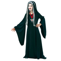 Adams family Morticia voor kids halloween jurk 152-164 (13-16 jaar)  - - thumbnail