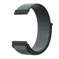 By Qubix - Compatible met Garmin Forerunner 55/245 / 645 - Sport Loop nylon bandje - Donkergrijs/blauw gemêleerd - Compatible Garmin bandje - Bandbreedte: 20mm