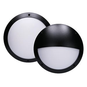 LED Buitenlamp - Zwart - Rond - Muur/Plafond - E27 - 2 afdekkingen