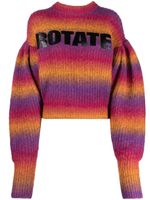 ROTATE BIRGER CHRISTENSEN pull rayé à logo intarsia - Rose - thumbnail