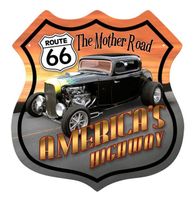 Route 66 America&apos;s Highway Hot Rod Zwaar Metalen Bord