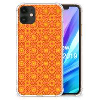 Apple iPhone 11 Doorzichtige Silicone Hoesje Batik Oranje - thumbnail