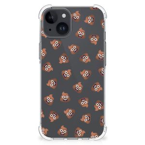 Doorzichtige Silicone Hoesje voor iPhone 15 Plus Poep Emojis