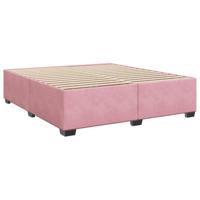 vidaXL Bedframe fluweel roze 180x200 cm