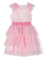 Chiara Ferragni Kids robe volantée à logo - Rose