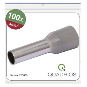 Quadrios 22C430 Adereindhulzen 4 mm² Deels geïsoleerd Grijs 1 set(s)