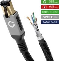 Oehlbach D1C13352 RJ45 Netwerkkabel, patchkabel CAT 8.1 1.00 m Zwart, Goud 1 stuk(s) - thumbnail