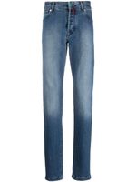 Kiton jean slim à coutures contrastantes - Bleu