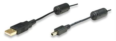 Manhattan, 1,8 m hoge snelheid USB 2.0 A/male naar mini 4-pins mannelijke kabel, zwart