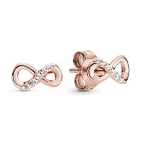 Pandora Rose 288820C01 Oorknoppen Sparkling Infinity zilver rosekleurig - thumbnail