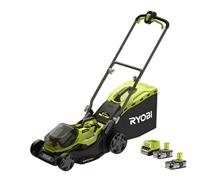 Ryobi Hybride grasmaaier (batterij-/netvoeding, maaibreedte 37 cm, incl. 2 accu's 2,5 Ah, grasopvangzak 45 l, geschikt voor mulch, maaihoogteverstelling) RY18LMH37A-225
