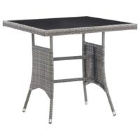 Tuintafel 80x80x74 cm poly rattan grijs - thumbnail