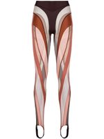 Mugler legging Spiral à empiècements - Marron