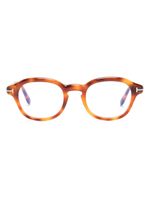 TOM FORD Eyewear lunettes de soleil ovales à effet écailles de tortue - Marron - thumbnail