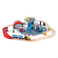 Hape E3736 Emergency Services HQ Wooden Train Set