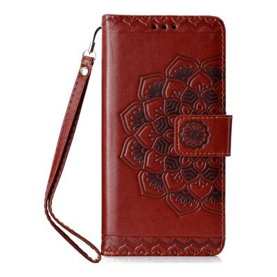 Shop4 - Samsung Galaxy S10e Hoesje - Wallet Case Vintage Mandala Donker Bruin