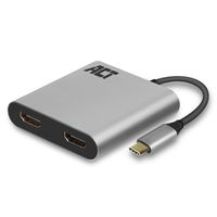 ACT USB-C naar HDMI Dual monitor MST female adapter 4K