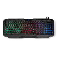 Nedis Bedraad Gaming Toetsenbord | USB Type-A | Membrane Toetsen | LED | QWERTZ | Duits | USB Gevoed | Lengte stroomkabel: 1.30 m | Multimedia -