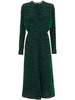 Victoria Beckham robe mi-longue Dolman à imprimé tigré - Vert - thumbnail