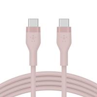 Belkin BoostCharge Flex siliconen USB Type C/C-kabel, USB-IF-gecertificeerde PD-snellaadkabel voor iPhone 16, iPhone 15 Plus/Pro/Pro Max, Samsung Galaxy S24, Pixel, iPad, Nintendo Switch, 1 m , roze