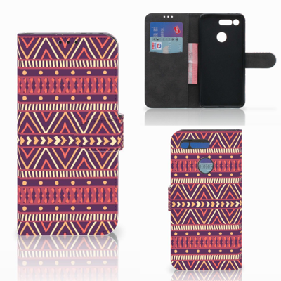 Honor View 20 Telefoon Hoesje Aztec Paars Honor View 20 Telefoon Hoesje Aztec Paars