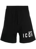 DSQUARED2 short de sport à logo imprimé - Noir