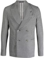 Emporio Armani blazer croisé à motif pied-de-poule - Noir - thumbnail