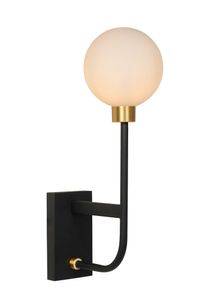 Lucide Berend wandlamp 33W hoog zwart