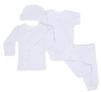 Soft Touch babykleding set katoen wit 4-delig mt 50/56