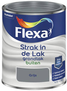 flexa strak in de lak grondlak buiten grijs 0.75 ltr