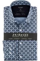 OLYMP Level Five 24/Seven Dynamic Flex Body Fit Overhemd blauw/navy, Motief