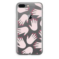 Hands pink: iPhone 8 Plus Transparant Hoesje - thumbnail