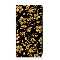 Samsung Galaxy A52 Smart Cover Gouden Bloemen - thumbnail