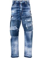 DSQUARED2 jean Big Brother à design patchwork - Bleu - thumbnail