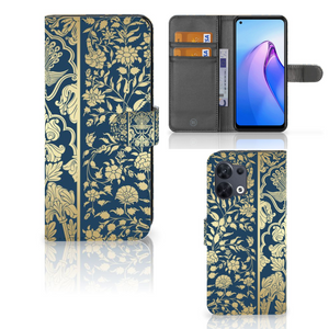 OPPO Reno8 Hoesje Beige Flowers