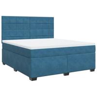 vidaXL Boxspring met matras fluweel blauw 180x200 cm