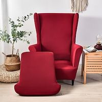 effen kleur stretch wingback stoel hoes vleugel stoel kussenovertrekken spandex stof wingback fauteuil hoezen met elastische bodem voor woonkamer slaapkamer decor Lightinthebox