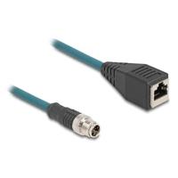 Delock M12 adaptorcable X-kodiert 8 Pin jack to RJ45 female 50 cm